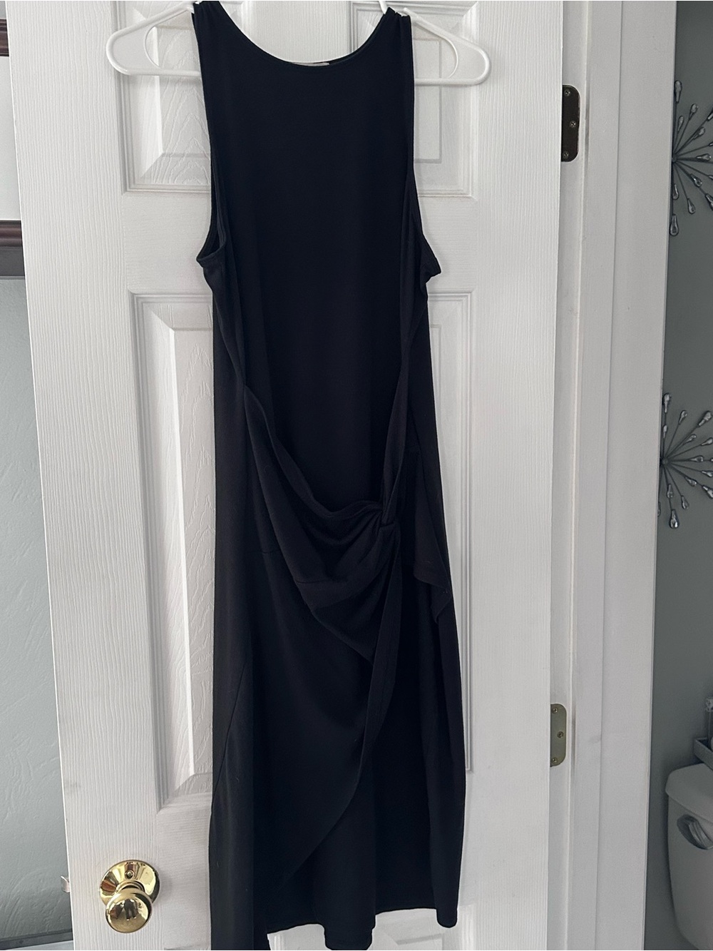 Chelsea28 Black Backless Draped Midi Dress